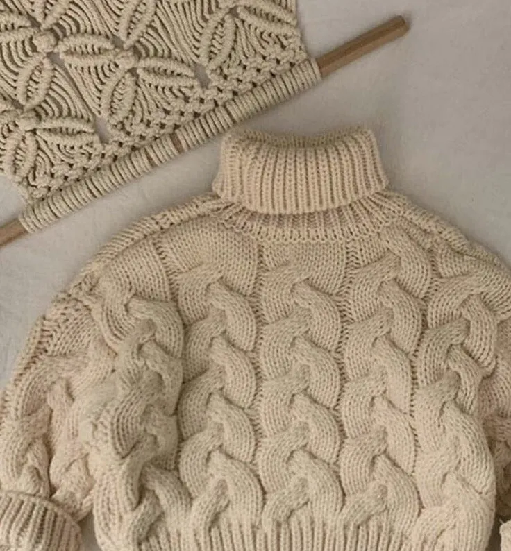 Cozy Kids' Cable Knit Turtleneck Sweater