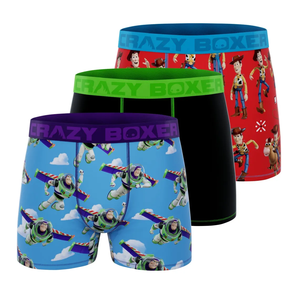 CRAZYBOXER TOY STORY Woody   Lighting buzz Men's Boxer Briefs (3 pack)