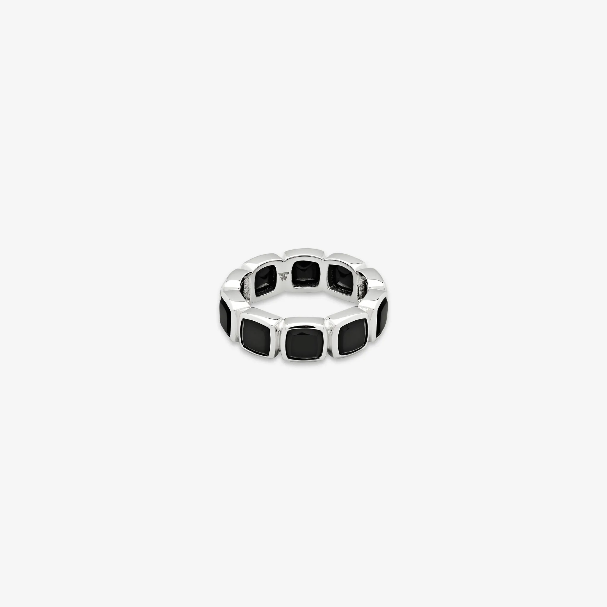 Cushion Band Black Onyx (M) Silver