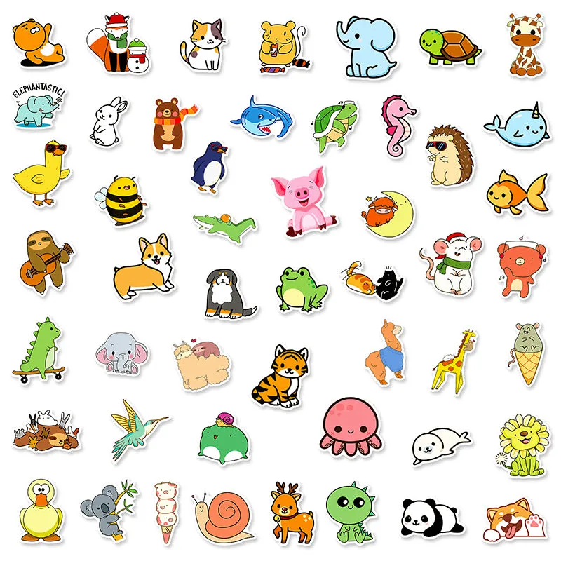 Cute Cartoon Animal Kid Journal Vinyl Sticker