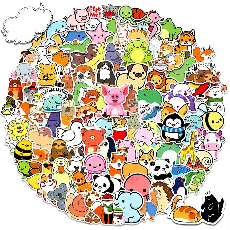 Cute Cartoon Animal Kid Journal Vinyl Sticker