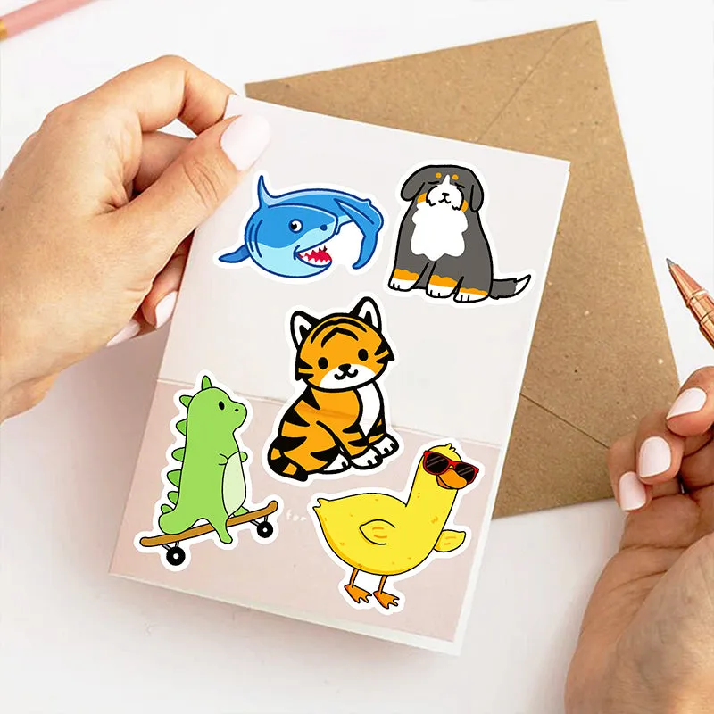 Cute Cartoon Animal Kid Journal Vinyl Sticker