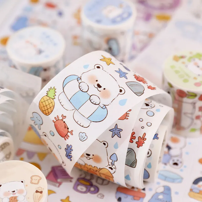 Cute Cartoon Animal White Bear Washi Tape