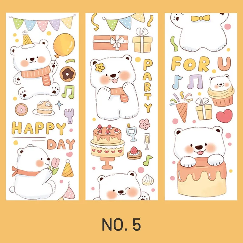 Cute Cartoon Animal White Bear Washi Tape