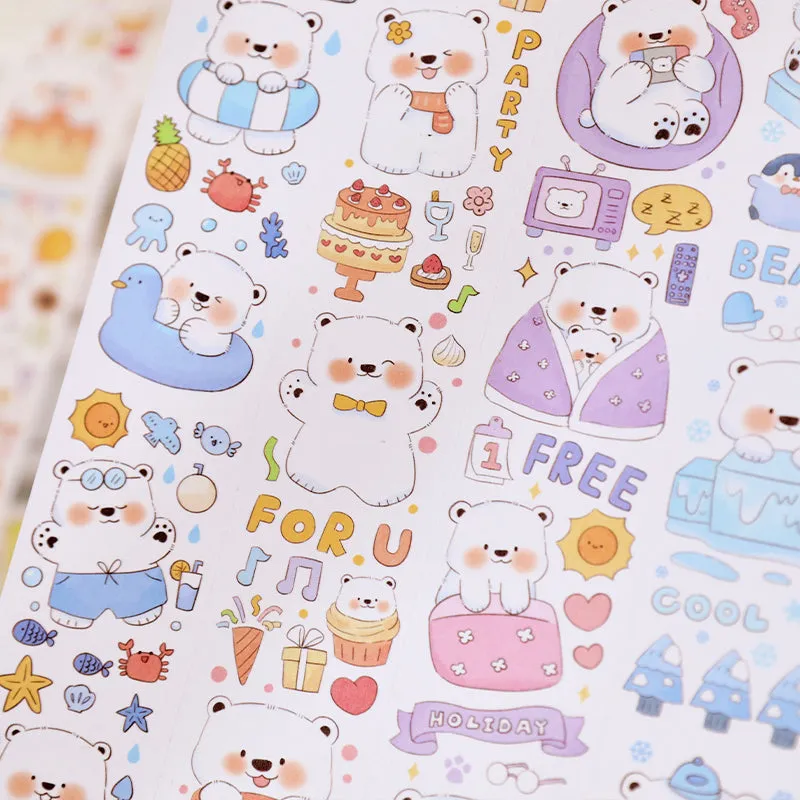 Cute Cartoon Animal White Bear Washi Tape