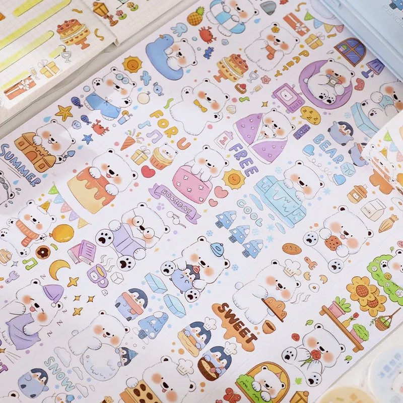 Cute Cartoon Animal White Bear Washi Tape