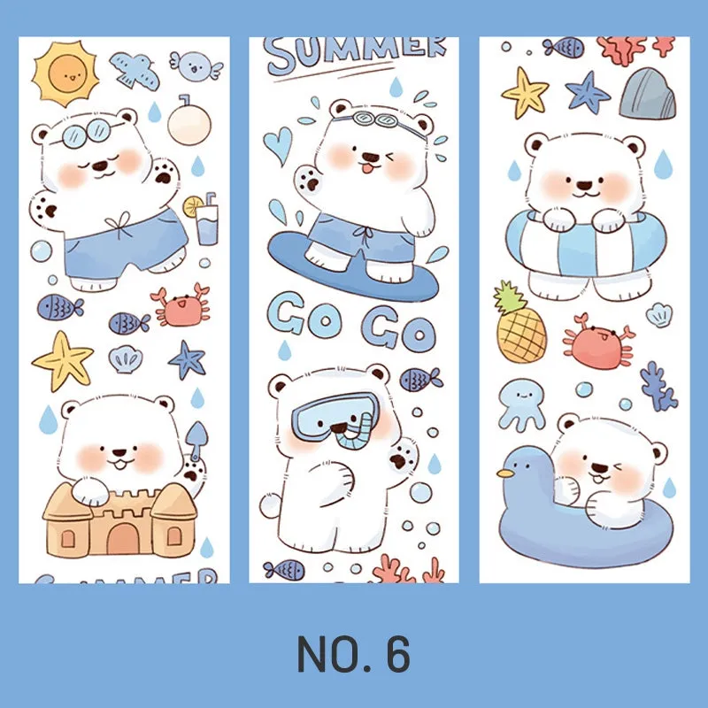 Cute Cartoon Animal White Bear Washi Tape