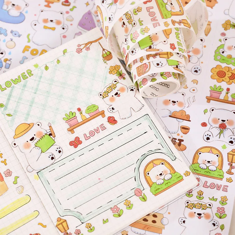 Cute Cartoon Animal White Bear Washi Tape