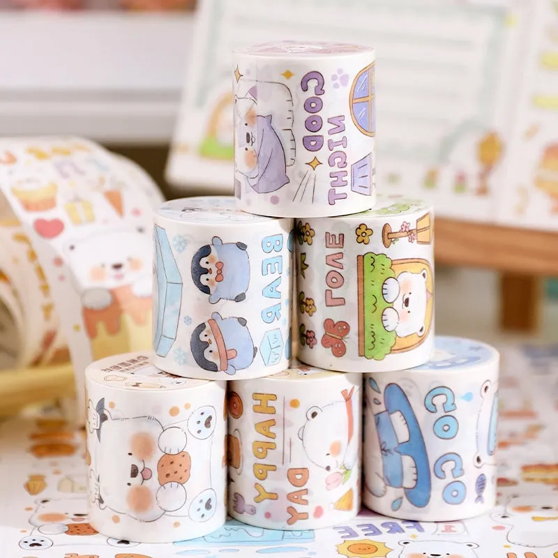 Cute Cartoon Animal White Bear Washi Tape