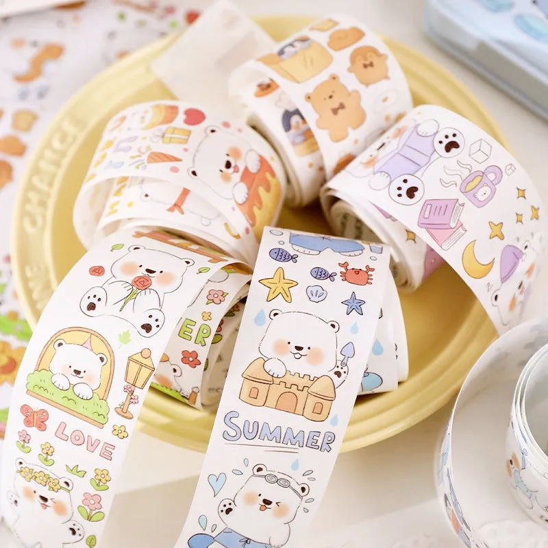 Cute Cartoon Animal White Bear Washi Tape