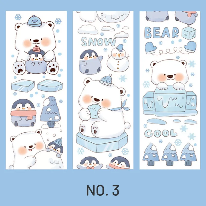 Cute Cartoon Animal White Bear Washi Tape