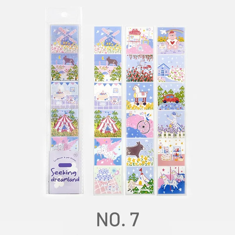 Cute Cartoon Illustration Clear Transparent Long Strip Sticker