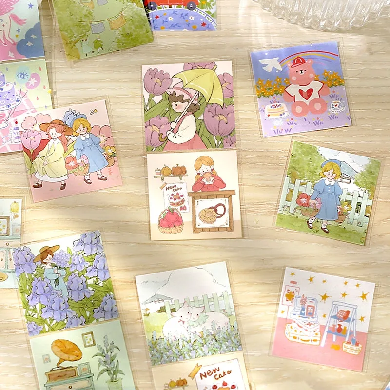 Cute Cartoon Illustration Clear Transparent Long Strip Sticker