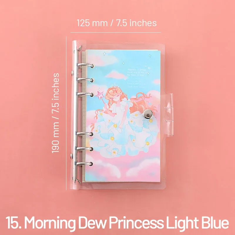 Cute Cartoon Transparent Cover Loose-Leaf Journal Notebook - 7.5 × 4.9 inches