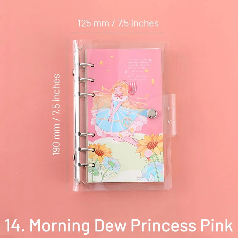 Cute Cartoon Transparent Cover Loose-Leaf Journal Notebook - 7.5 × 4.9 inches