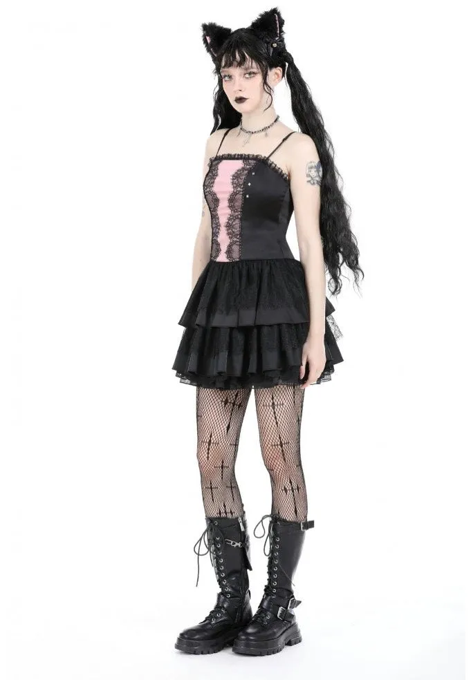 Dark In Love - Black Pink Doll Frilly - Dress