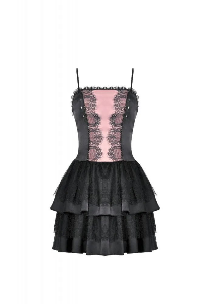 Dark In Love - Black Pink Doll Frilly - Dress