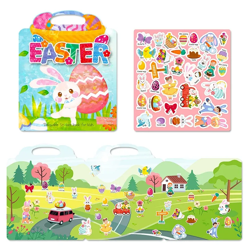 Easter Bunny and Egg Cartoon Sticker Book