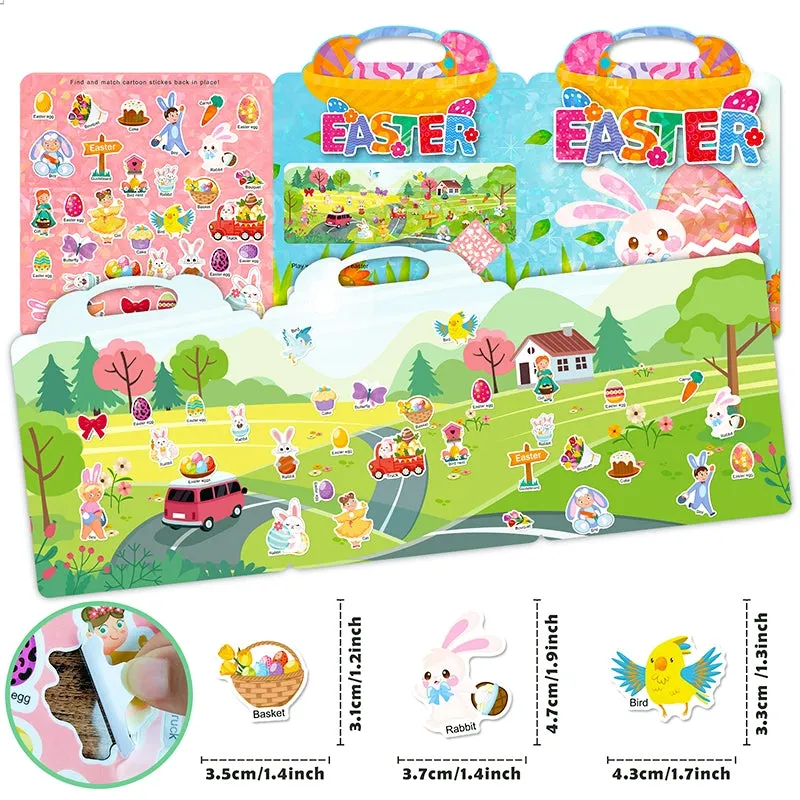 Easter Bunny and Egg Cartoon Sticker Book