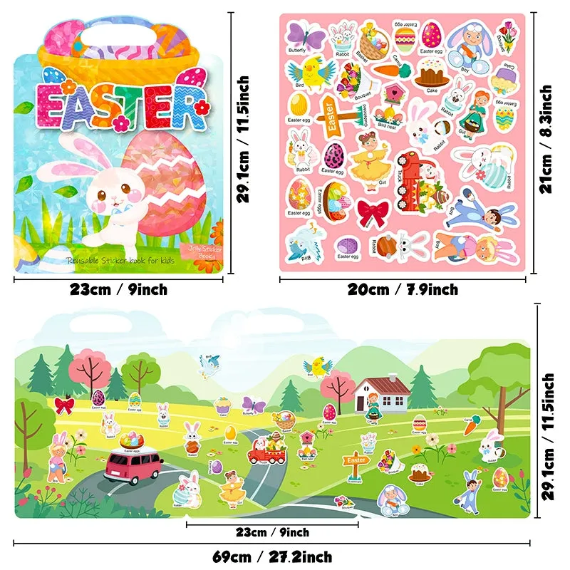 Easter Bunny and Egg Cartoon Sticker Book