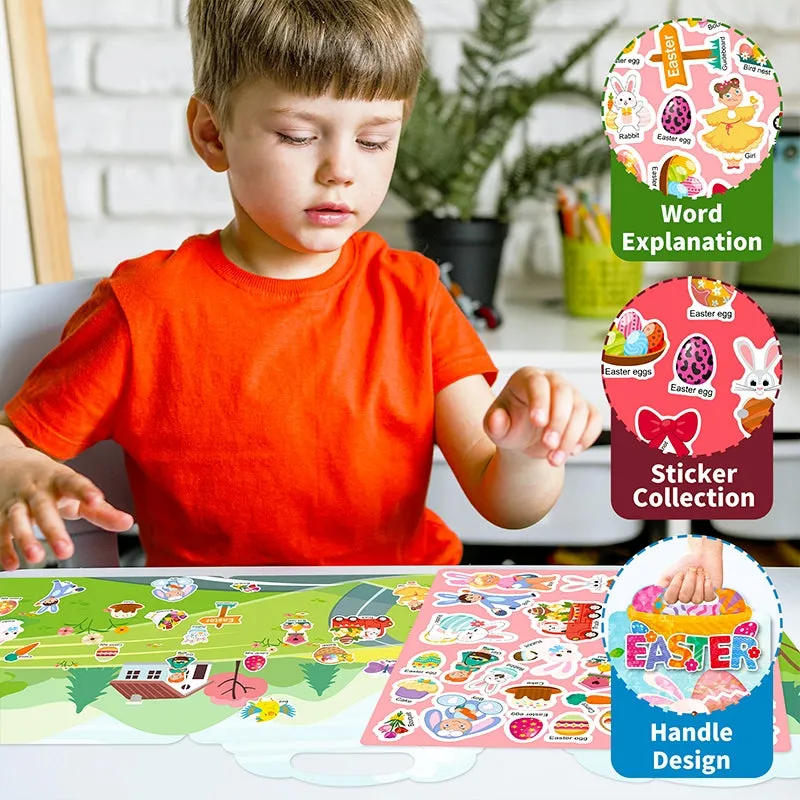 Easter Bunny and Egg Cartoon Sticker Book