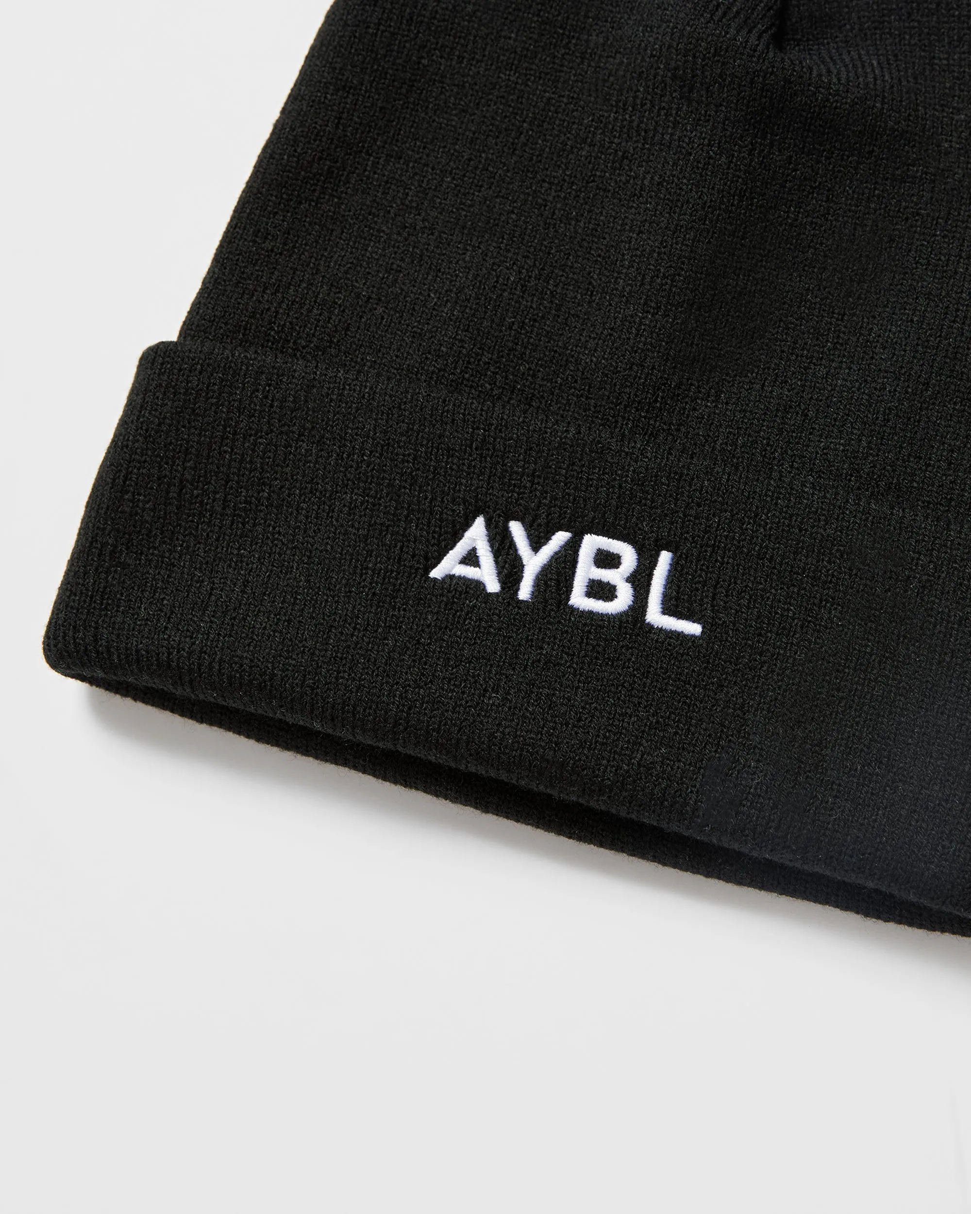 Embroidered Beanie - Black