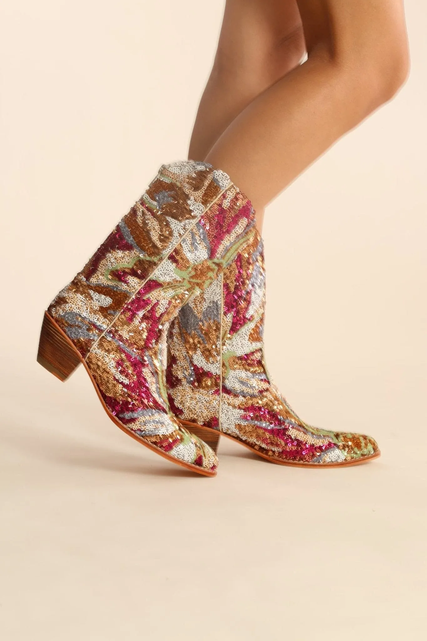 EMBROIDERED SEQUIN WESTERN BOOTS SINA