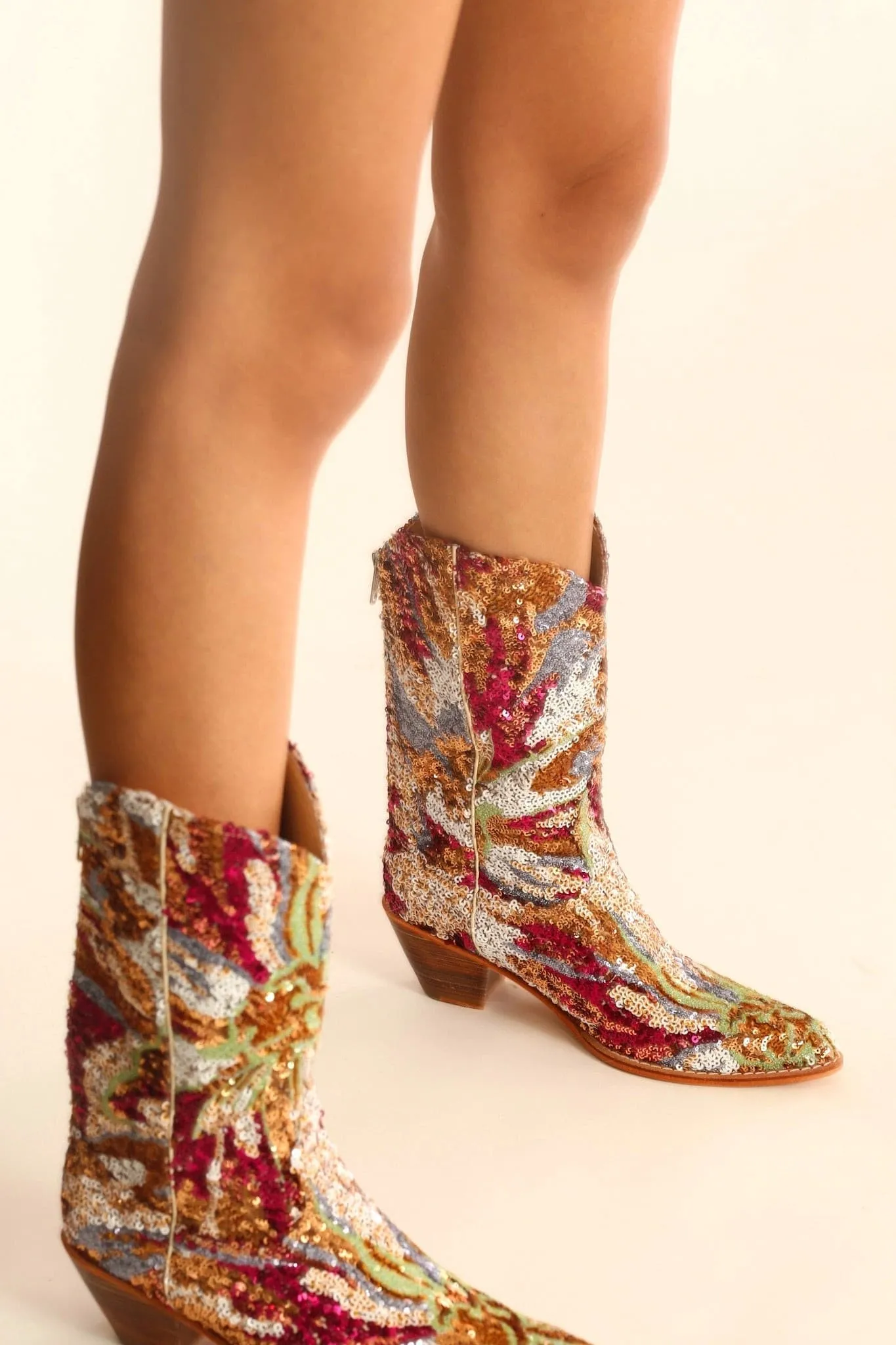 EMBROIDERED SEQUIN WESTERN BOOTS SINA