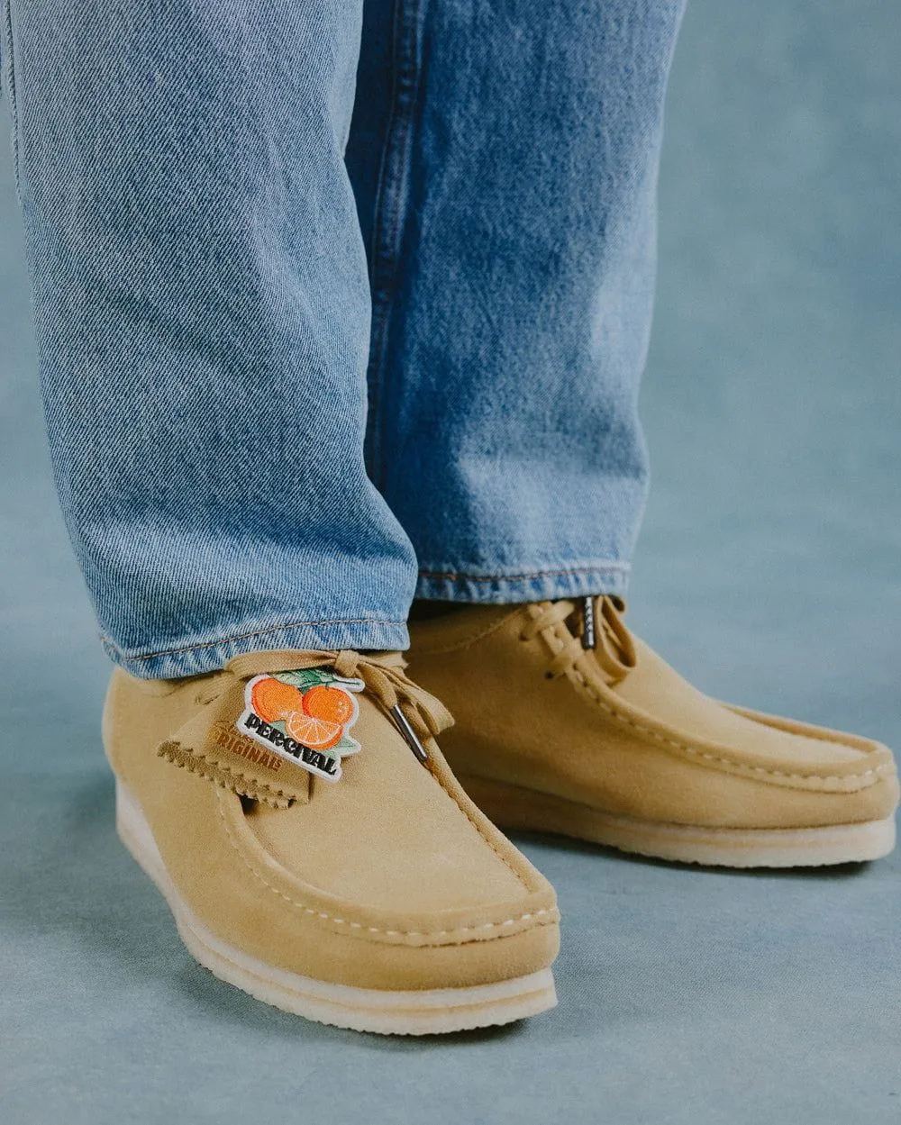 Embroidered Wallabee | Clarks Originals x Percival | Maple Suede