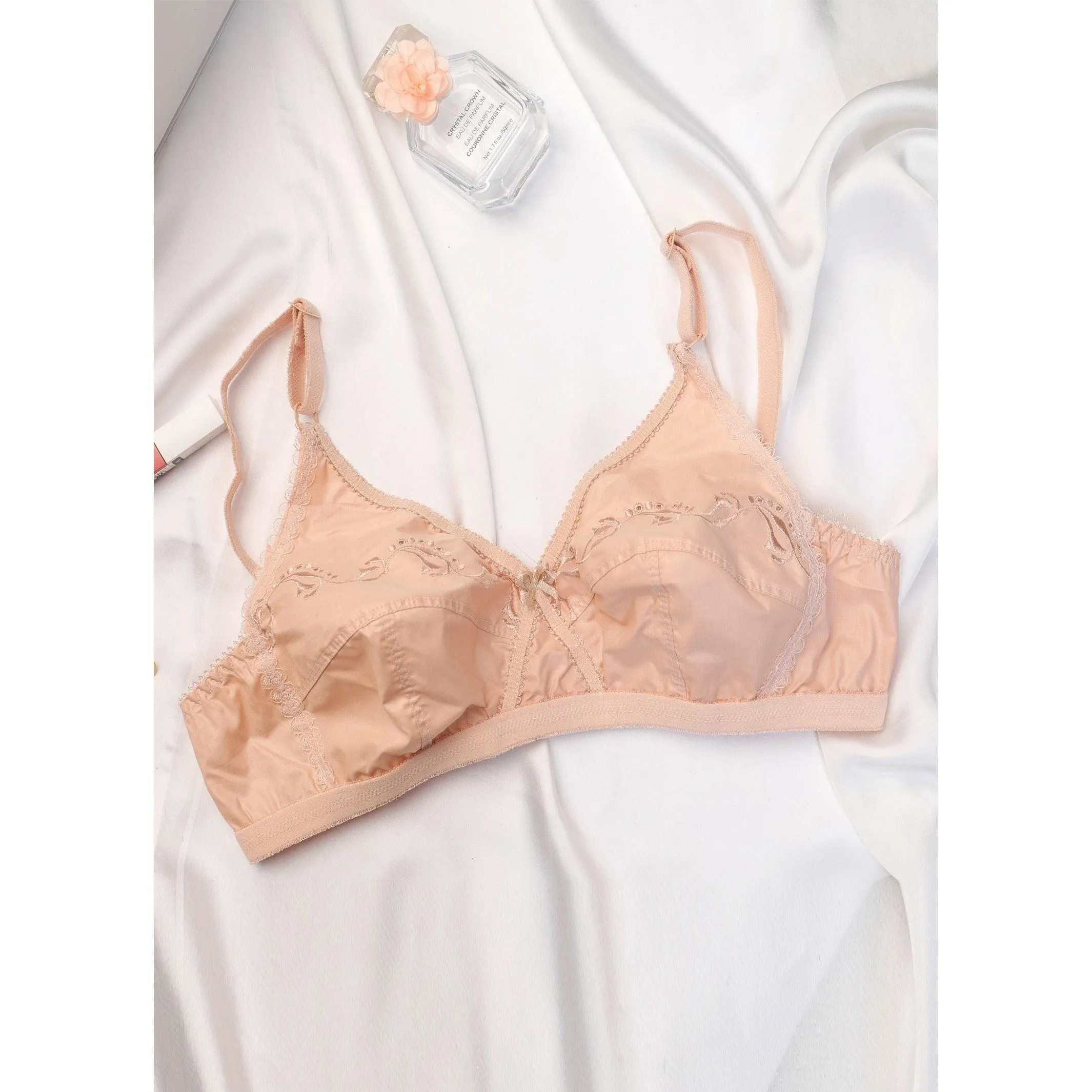 Espicopink | Love-In-The-Mist - Cross Over Embroidered Non-Padded Bra