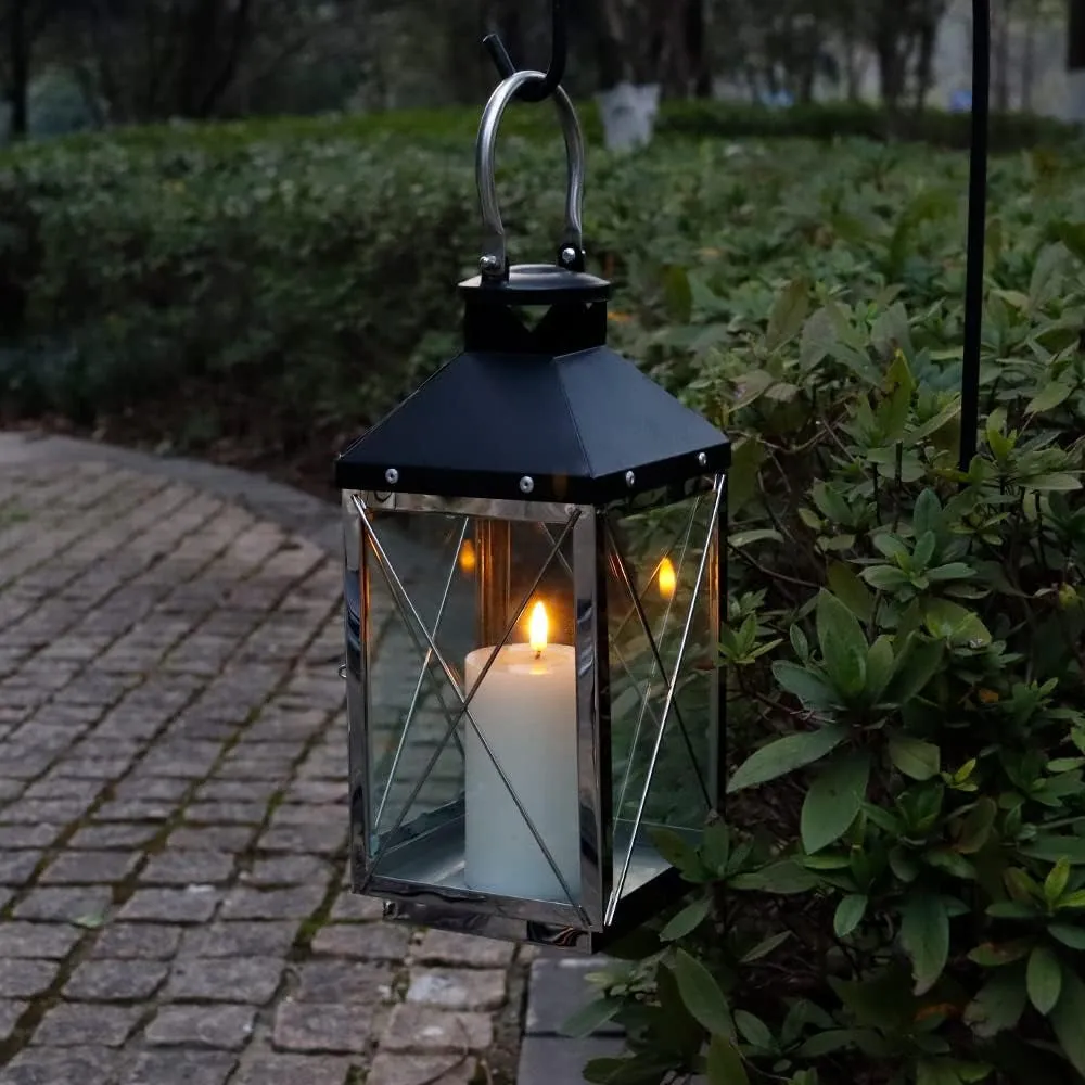 Farmhouse Metal Lanterns with Glass