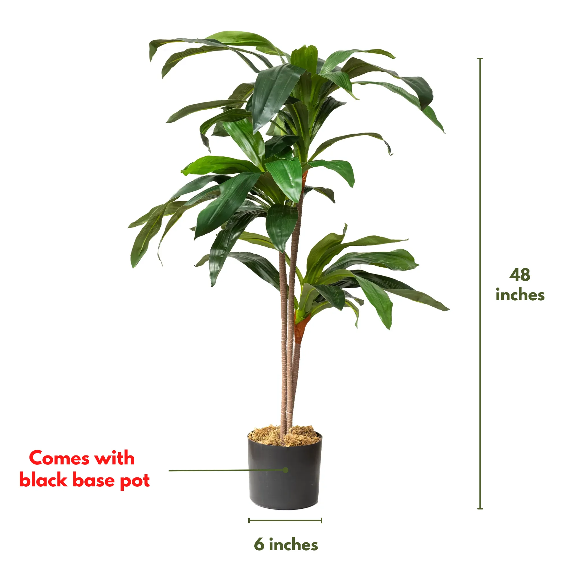 Faux Dracaena Indoor Plant 4 Feet