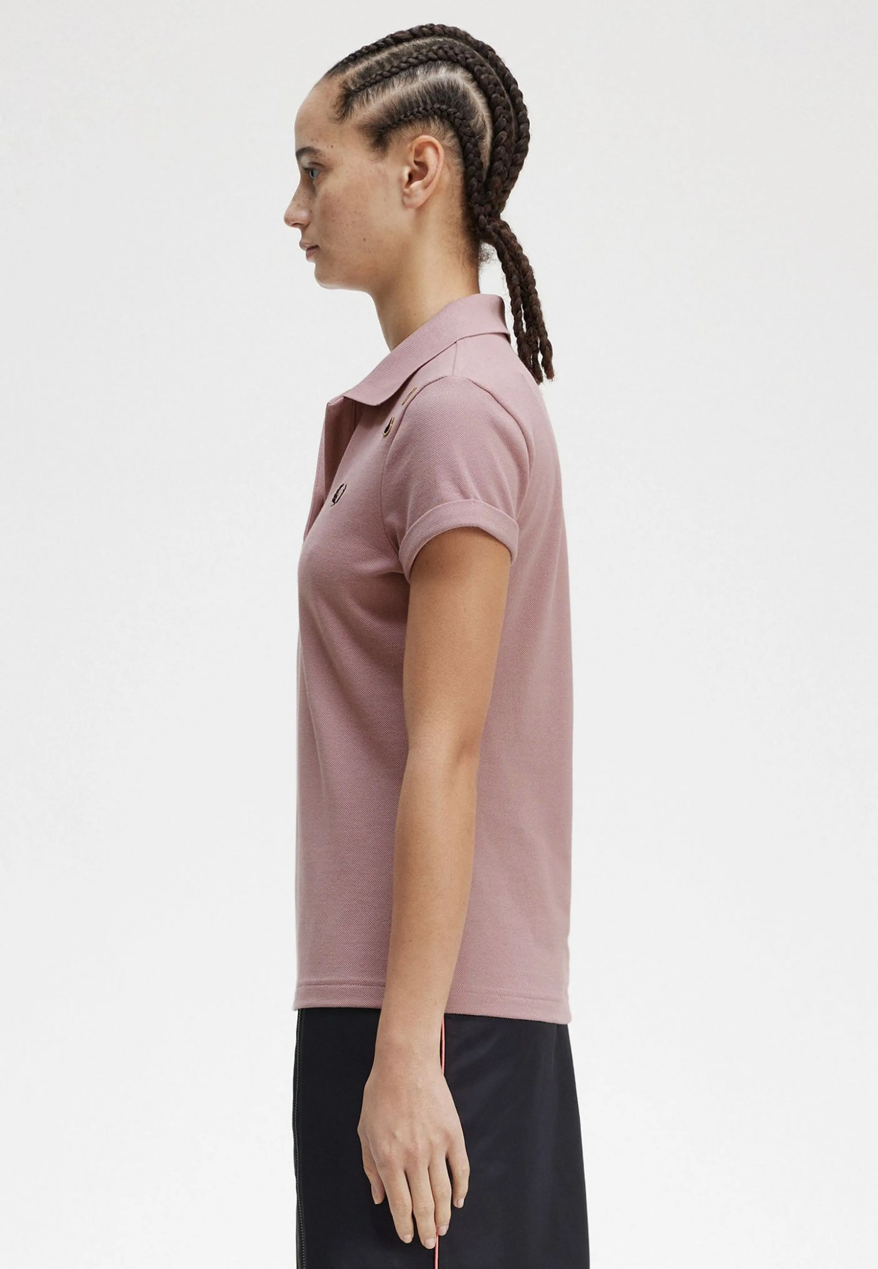 Fred Perry x Amy Winehouse - Open Collar Pique Dusty Rose Pink - Polo