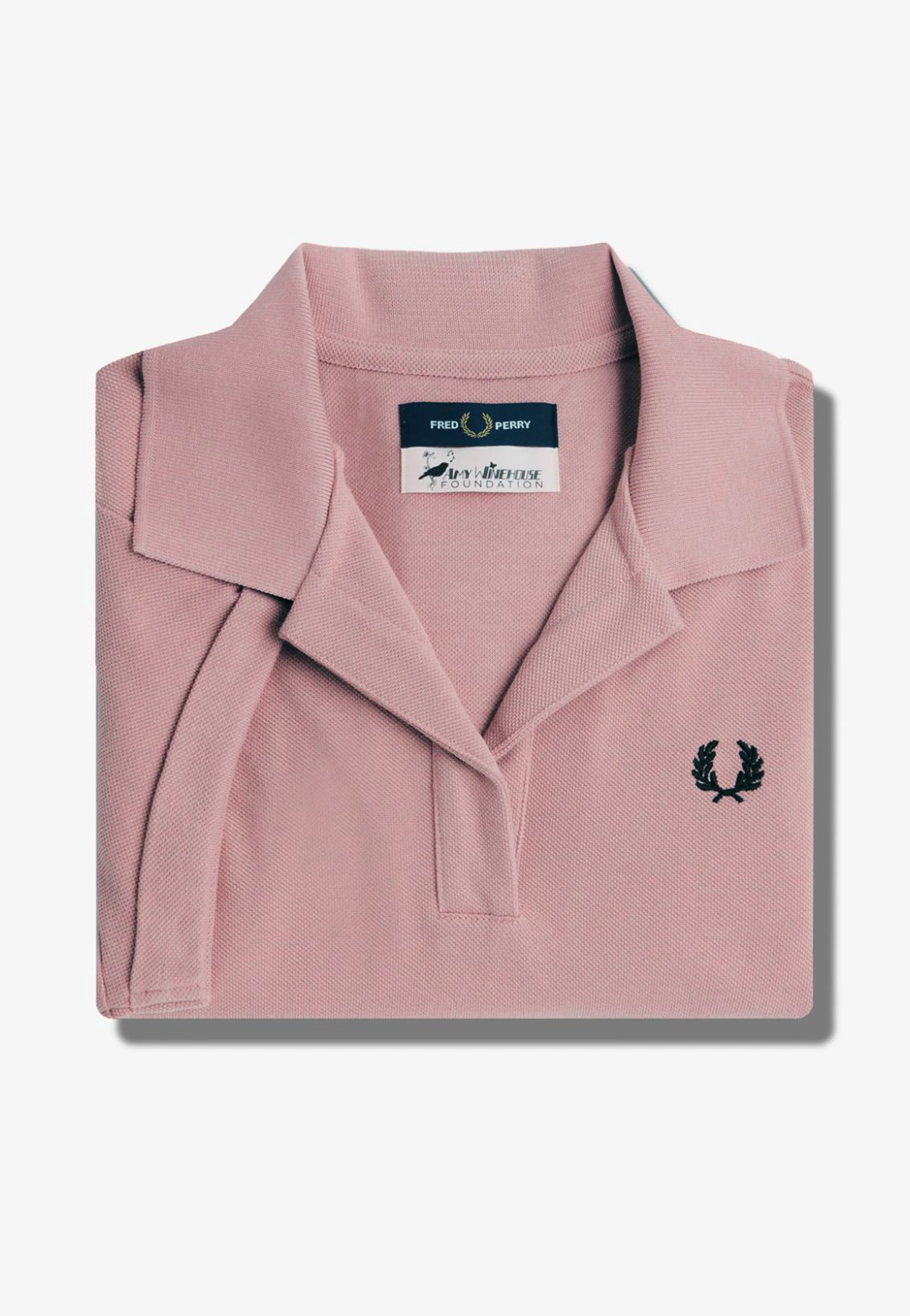 Fred Perry x Amy Winehouse - Open Collar Pique Dusty Rose Pink - Polo