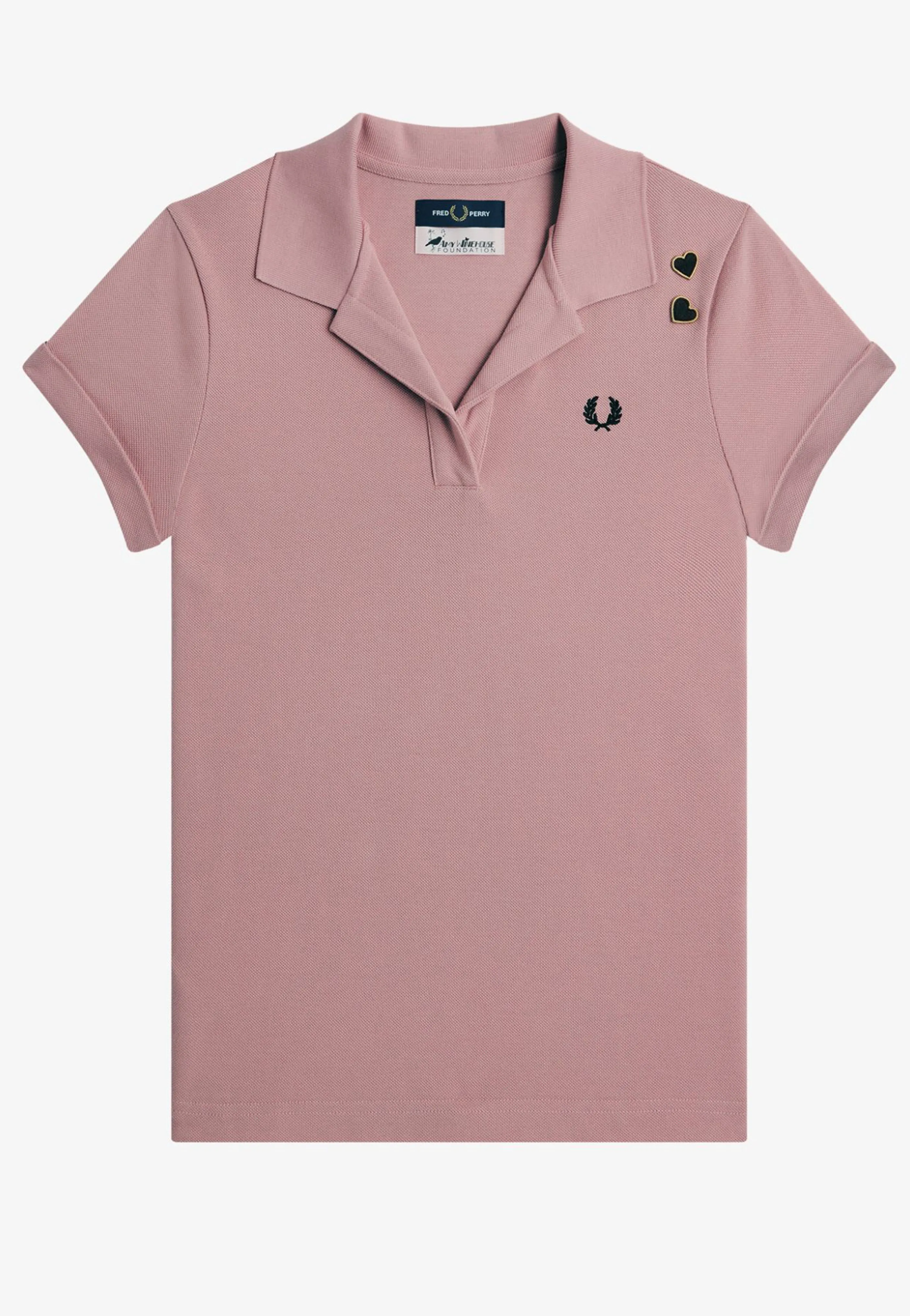 Fred Perry x Amy Winehouse - Open Collar Pique Dusty Rose Pink - Polo