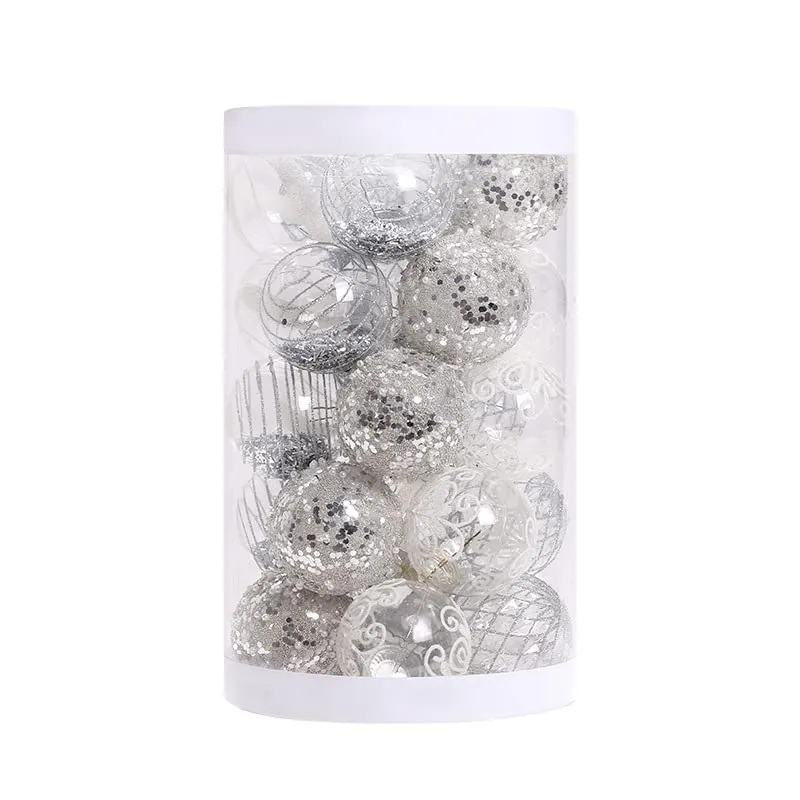 GARVEE 25Pcs 2.36 Inch Christmas Balls Ornaments for Xmas Christmas Tree Decor, Shatterproof Christmas Tree Decorations Hanging Baubles for Holiday Wedding Party, Silver