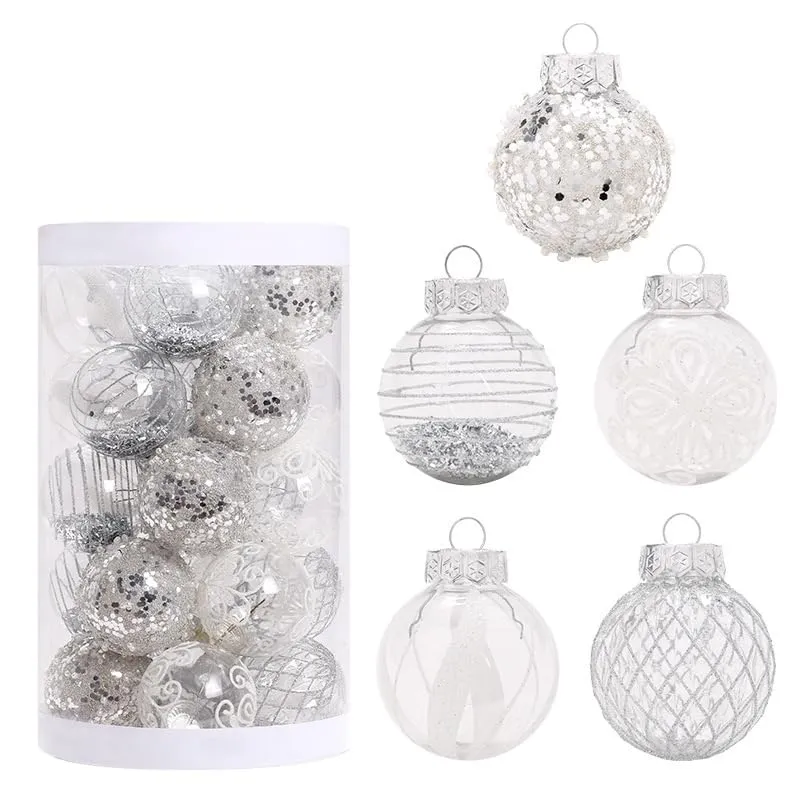 GARVEE 25Pcs 2.36 Inch Christmas Balls Ornaments for Xmas Christmas Tree Decor, Shatterproof Christmas Tree Decorations Hanging Baubles for Holiday Wedding Party, Silver