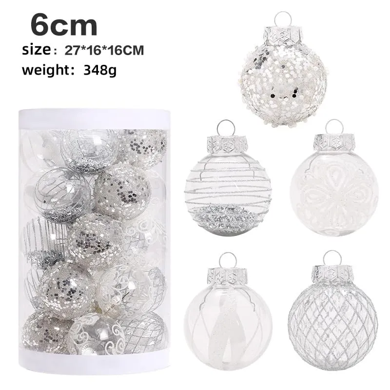 GARVEE 25Pcs 2.36 Inch Christmas Balls Ornaments for Xmas Christmas Tree Decor, Shatterproof Christmas Tree Decorations Hanging Baubles for Holiday Wedding Party, Silver