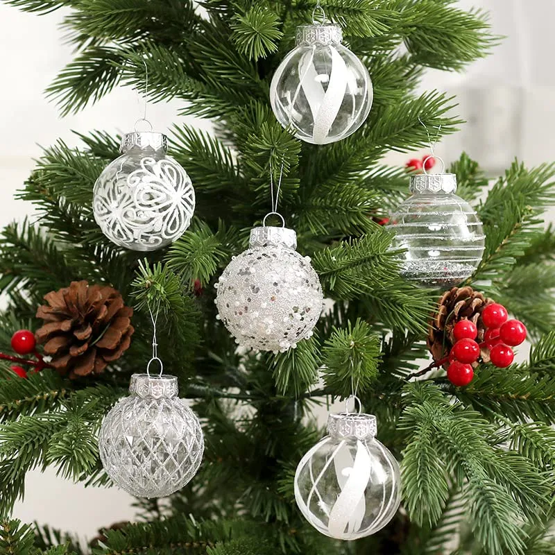 GARVEE 25Pcs 2.36 Inch Christmas Balls Ornaments for Xmas Christmas Tree Decor, Shatterproof Christmas Tree Decorations Hanging Baubles for Holiday Wedding Party, Silver