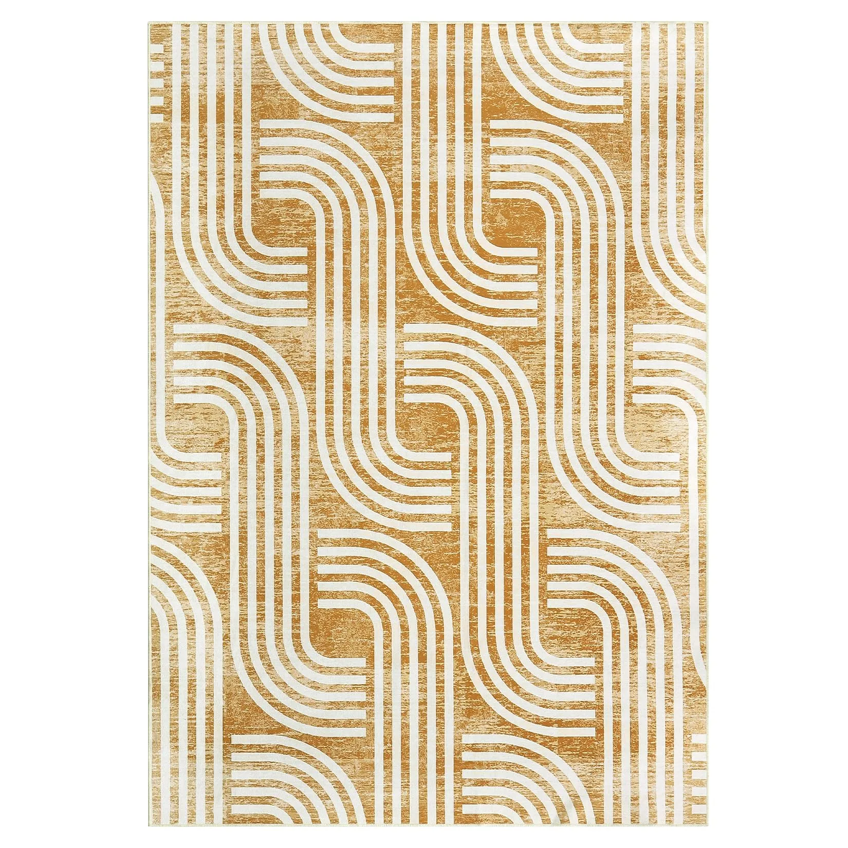 GARVEE Modern 4x6 Washable Area Rug - Soft Polyester, Non-Slip Arch Pattern, Indoor Carpet for Living Room, Bedroom, Office, Coffee