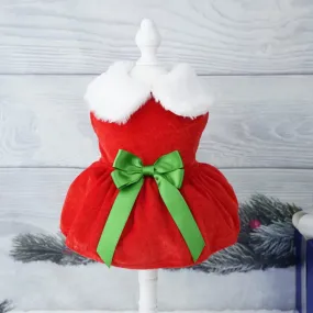 GARVEE Pet Christmas Fancy Princess Dress Cosplay Outfit Comfortable Soft Dress Up Skirt Pet Supplies Christmas Bow M