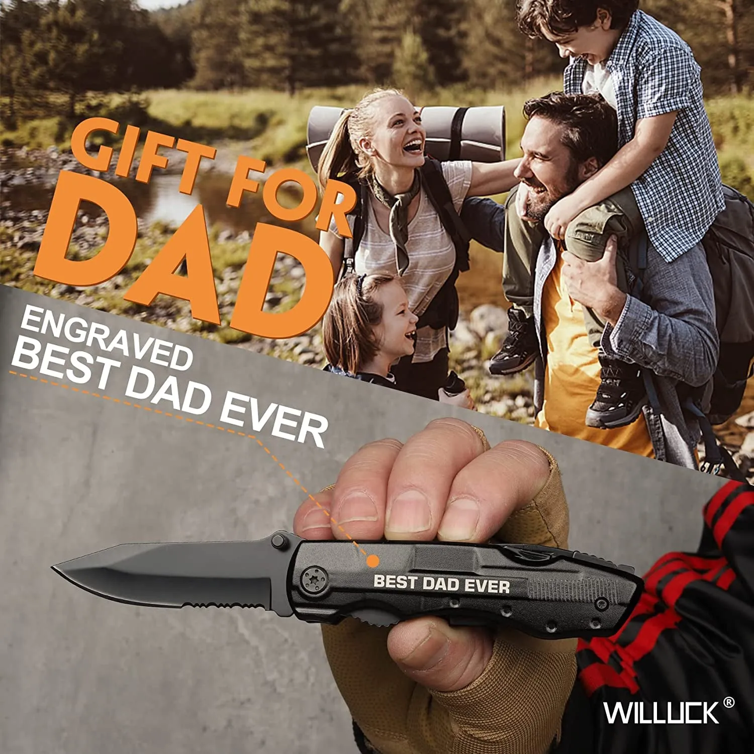 Gifts for Dad from Daughter Son,Pocket Multitool Knife BEST DAD EVER,Fathers Day Unique Gift for Dad,Christmas Stocking Stuffers for Dad,Birthday Tool Gifts for Dad,Camping,Hiking,Emergency,Outdoor.