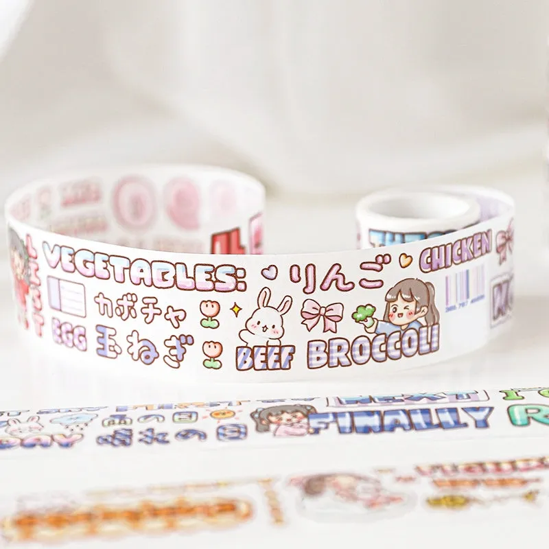 Girl and Words Kawaii Washi Tape