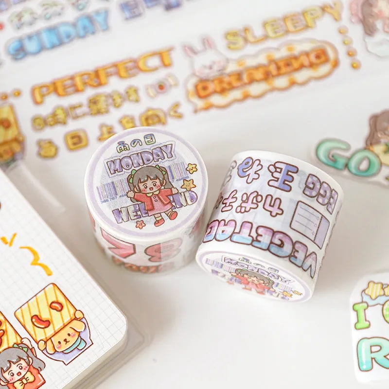 Girl and Words Kawaii Washi Tape