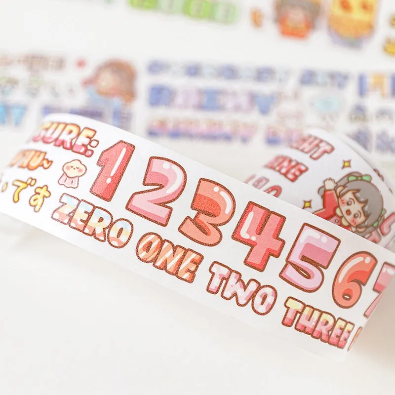 Girl and Words Kawaii Washi Tape