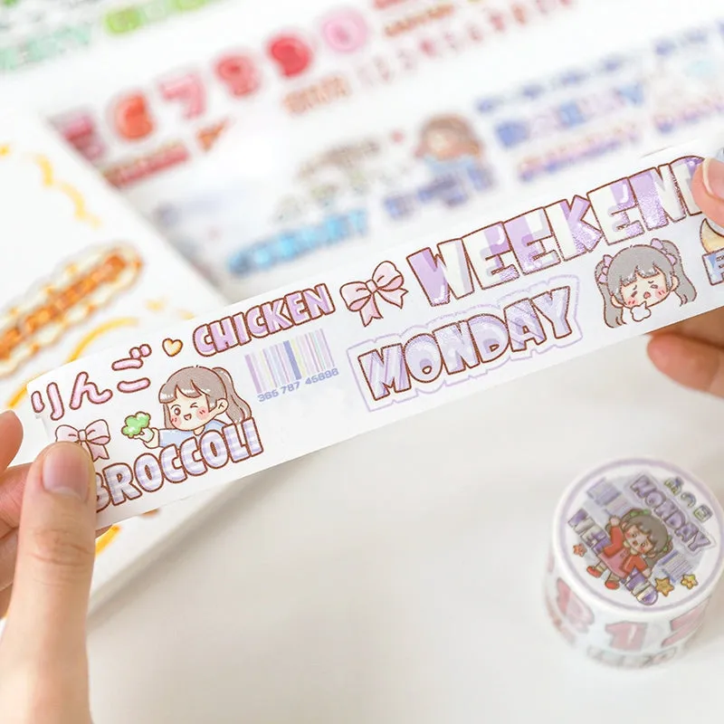 Girl and Words Kawaii Washi Tape