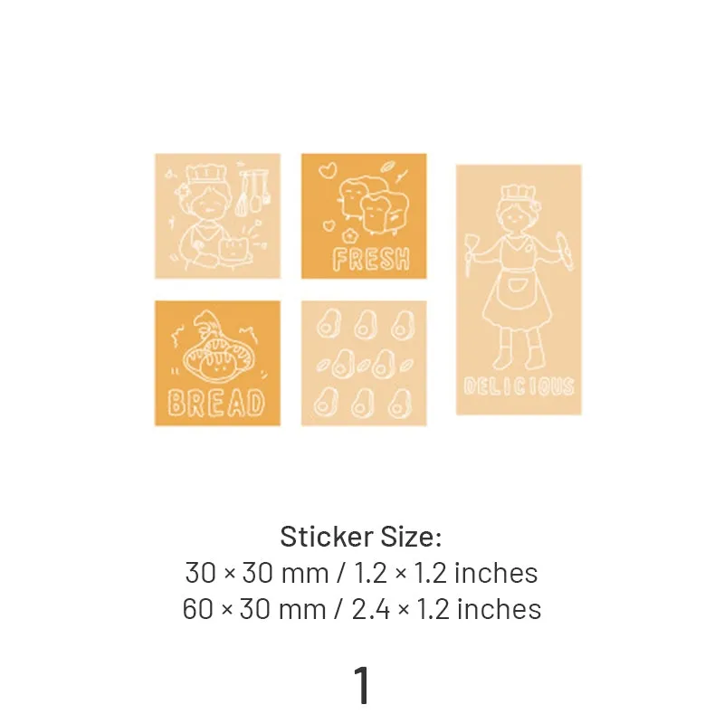 Girl's Daily Life Cartoon Wooden Rubber Stamps Set (5 piece)