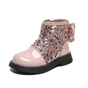 Girls Glitter Ankle Boot Pink