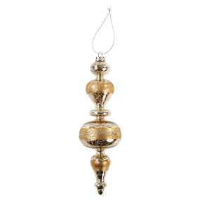 Glitter Gold Spindle Ornament