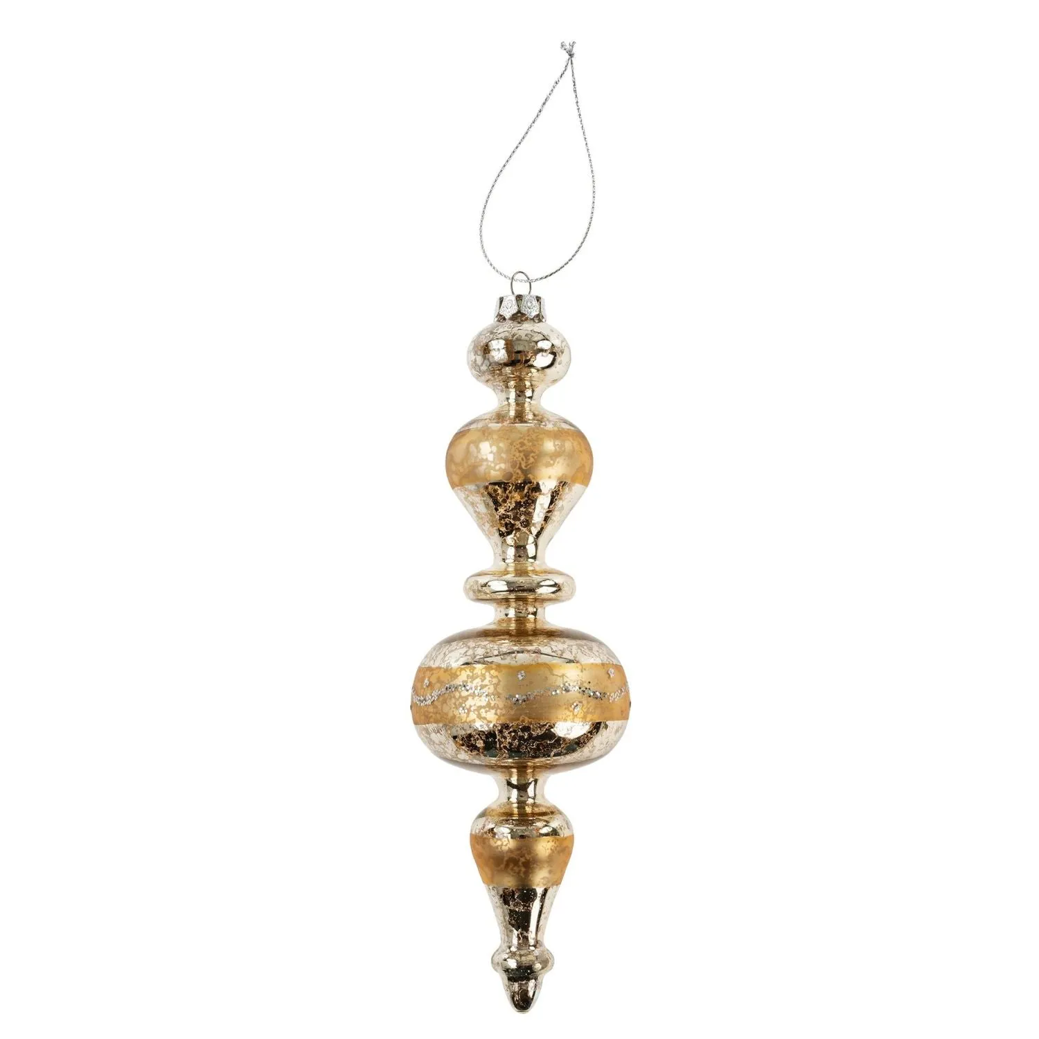 Glitter Gold Spindle Ornament